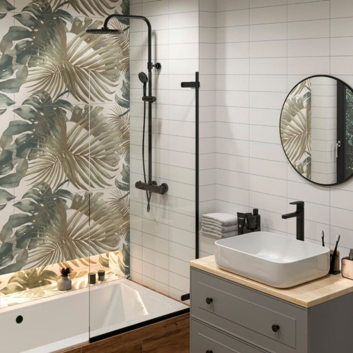 Pare-Baignoire SAT TGD NEW 150x80 cm noir (SATTGVZO150CT)