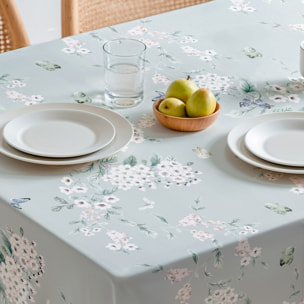 Nappe imprimée anti-tâches GALAN BLEU CIEL