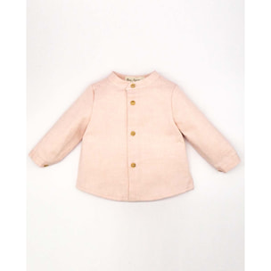 CAMISA OXFORD BOTÓN MADERA ROSA