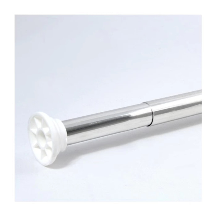Barre tringle pour rideau de douche ou baignoire extensible sans perçage en Alu DECOR 125-220cm Finition brillante Spirella
