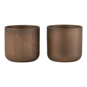 J-Line cache-pot Gen - céramique - or/cuivre - medium - 2 pièces - Ø 15 cm