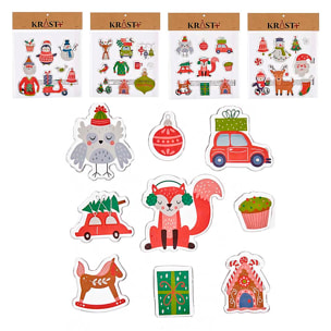 Set de 9 pegatinas de navidad. Surtido 4 diseños aleatorios.