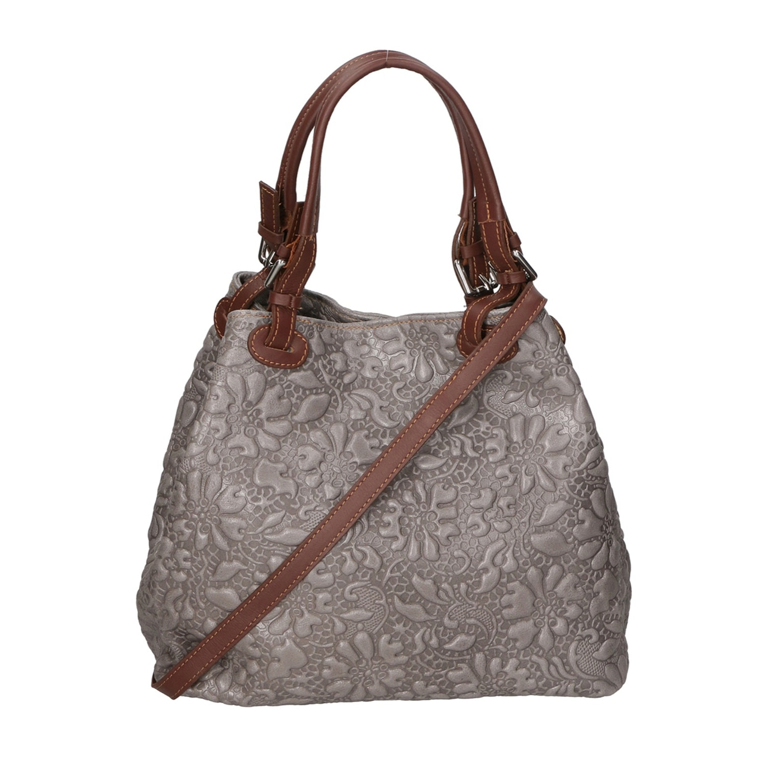Borsa a mano da donna - Modello Elenia - Vera pelle - 33.0 x 29.0 x 16.0 cm