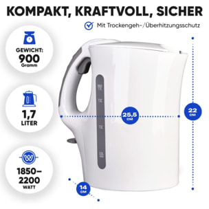 Bouilloire 1,7L 2200W Blanche Bomann WK6079CB-Blanc