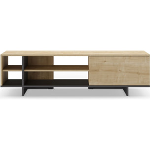 Meuble Tv 1 porte décor chêne - ALICIA