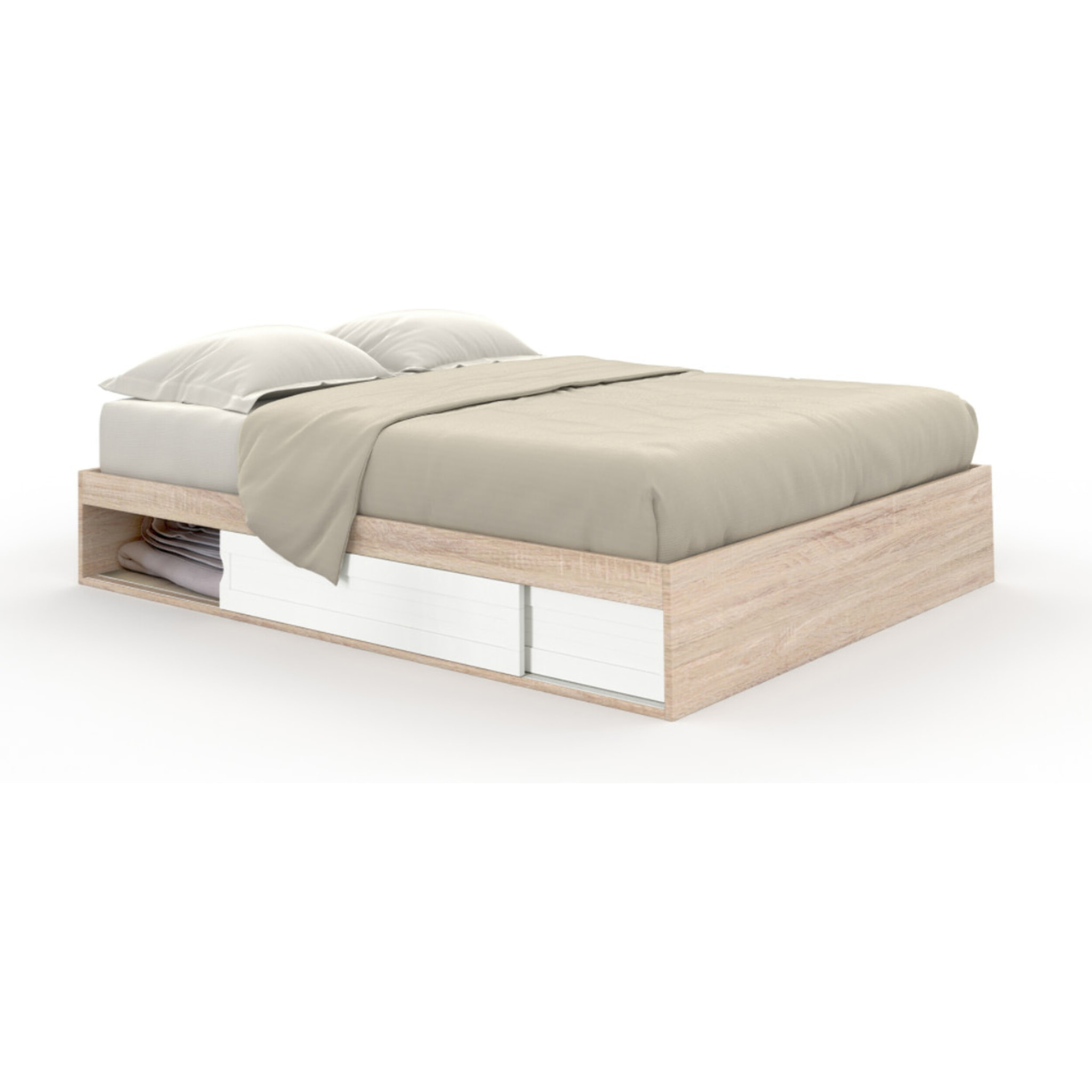 Cadre de lit Orem - Bois - Blanc