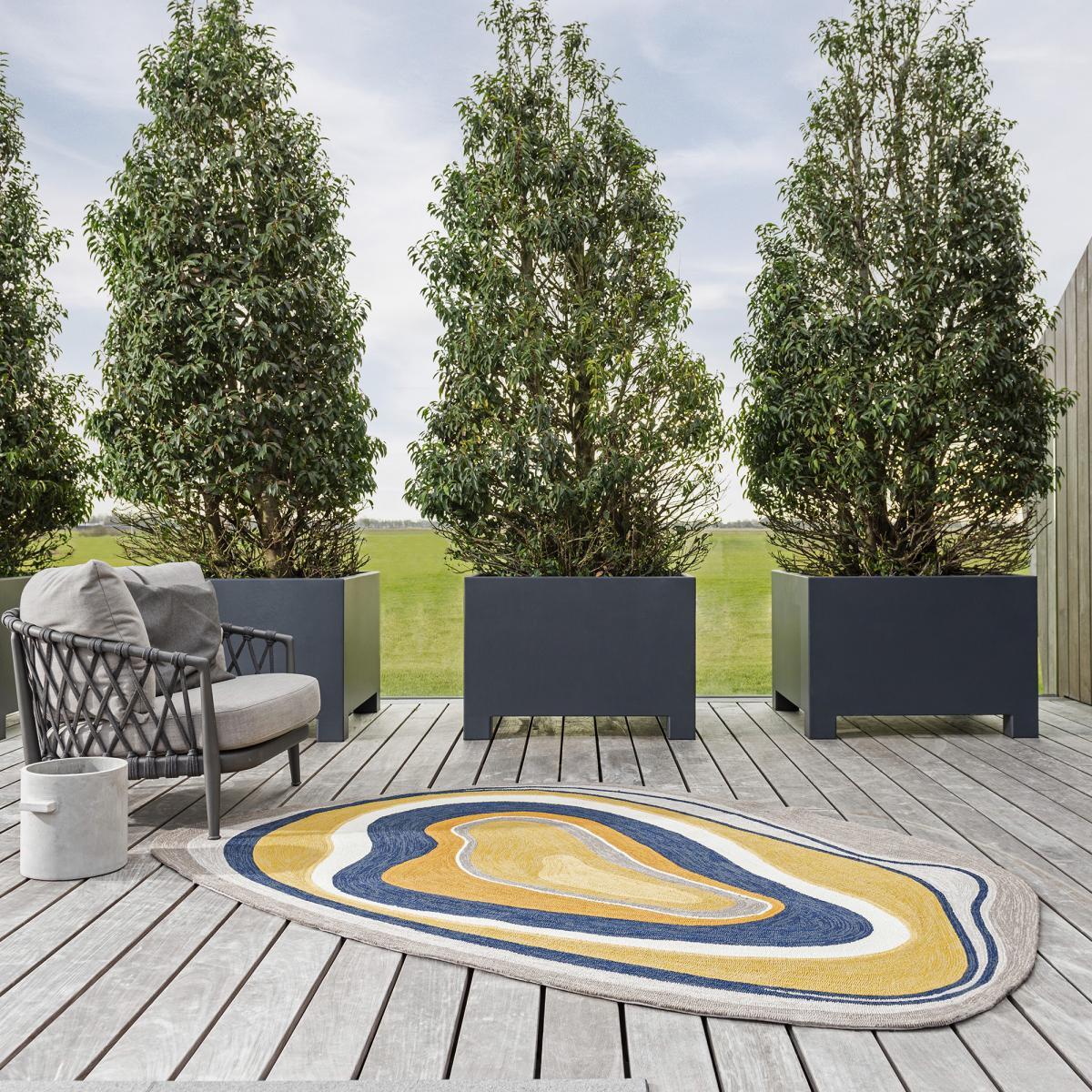 Tapis extérieur tissé kilim rectangle KAFI