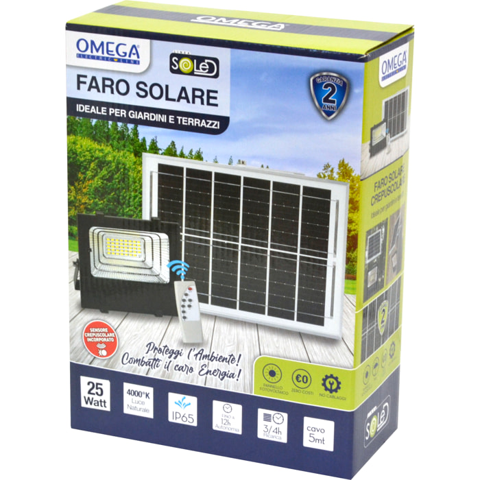 OMEGA Floodlight ad Energia Solare 25W