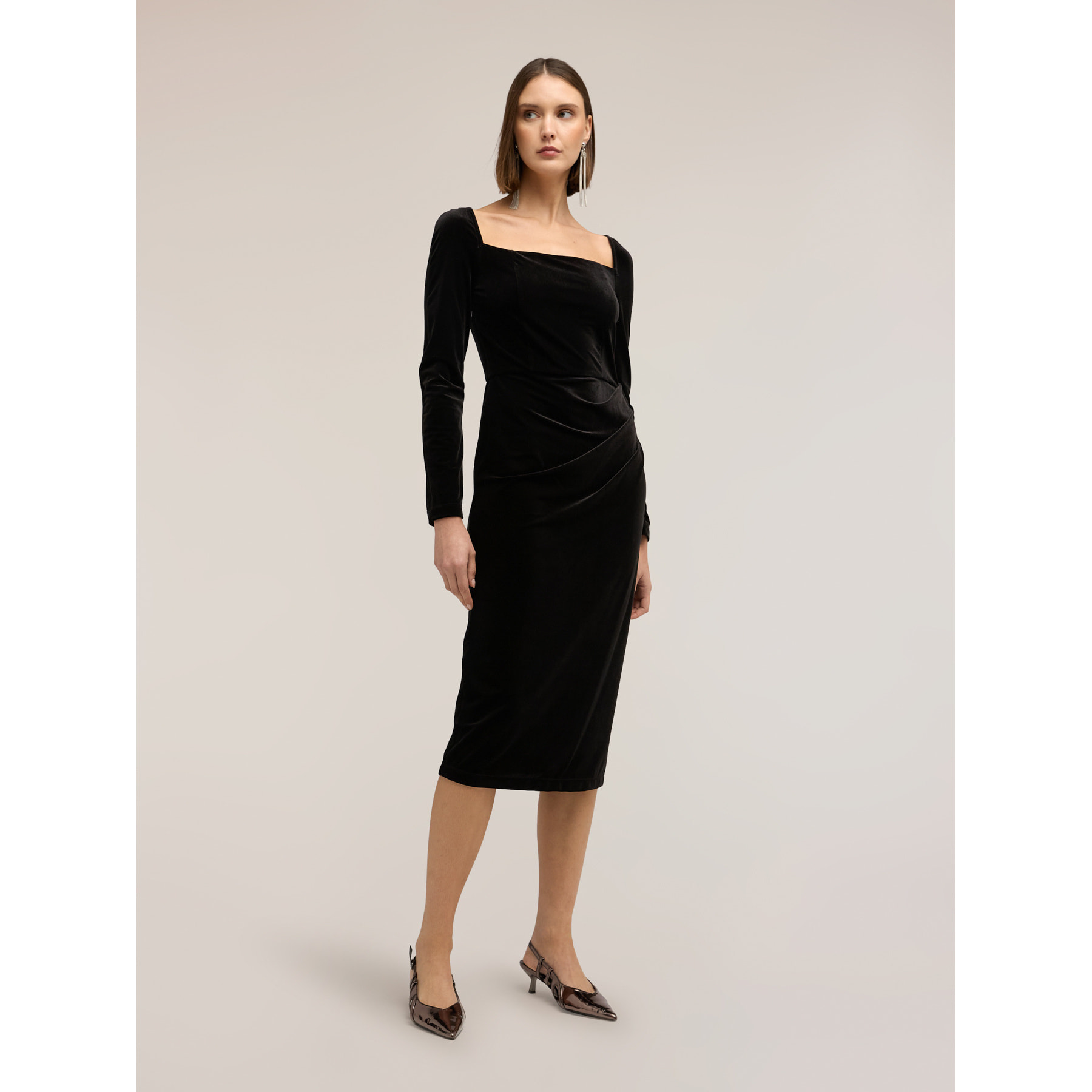 Motivi - Vestido tubo de terciopelo - Negro