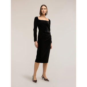 Motivi - Vestido tubo de terciopelo - Negro
