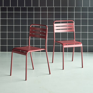 Chaise de jardin acier (lot de 2) AMÉLIA