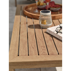 DAVAO - Salon bas de jardin 5 pl en aluminium imitation bois