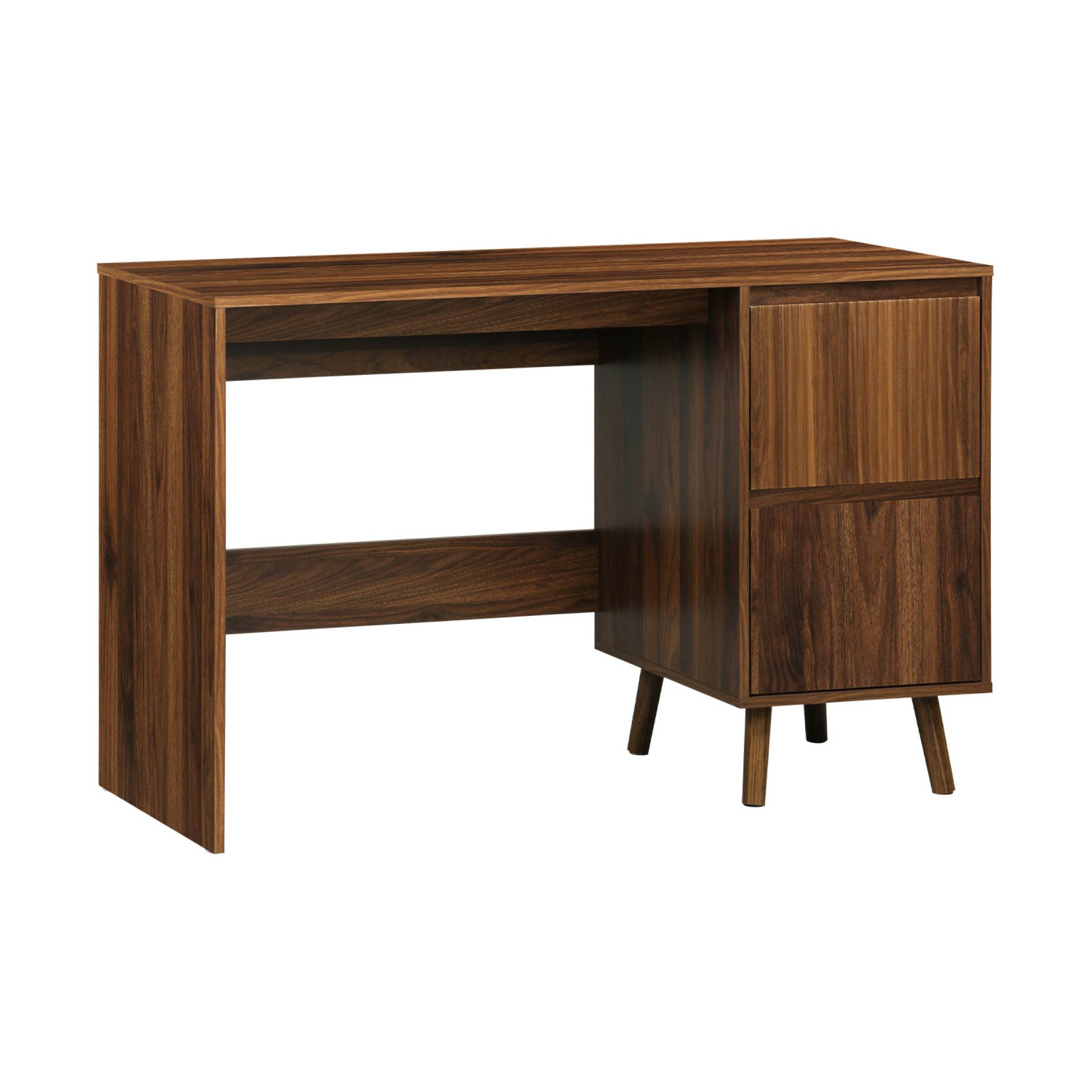 Bureau avec 2 tiroirs noyer LINEAR L 120 x P 48 x H 75cm