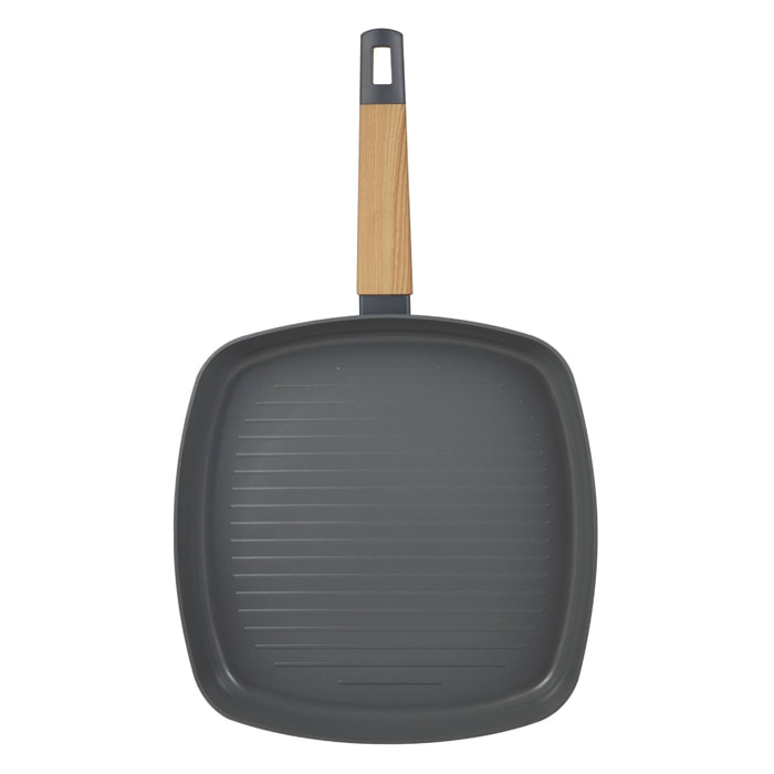 Sartén Asador de Aluminio Inducción 28x28 cm SAN IGNACIO Earth Grey