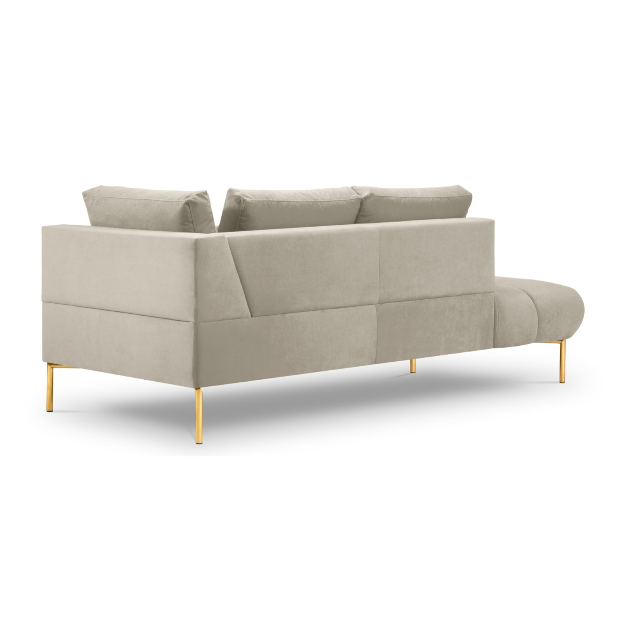 Méridienne gauche "Hastings" 2 places en velours beige