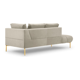 Méridienne gauche "Hastings" 2 places en velours beige
