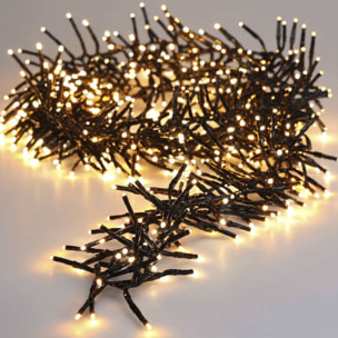 Guirnalda de luces led blanco cálido y extra cálido con controlador de 8 funciones y temporizador