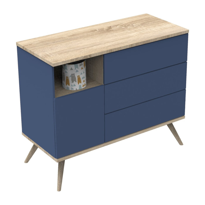 Commode 1 porte 3 tiroirs