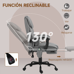 Silla de Oficina con Masaje de 6 Puntos Silla de Escritorio Giratoria con Respaldo Alto Reclinable Altura Ajustable Reposapiés y Mando a Distancia