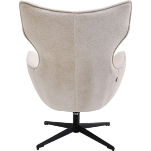 Fauteuil pivotant et repose-pieds Jules beige Kare Design