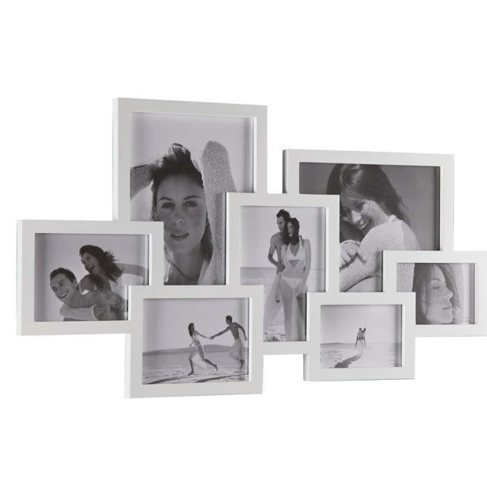 Cadre photo Tomasucci MURO COLLAGE 7F, en MDF, blanc, 74 × 2 × 41 cm