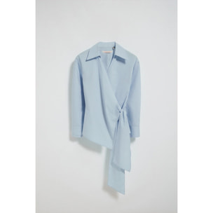 Camicia blu a doppio petto Meggan con dettagli Polo Club