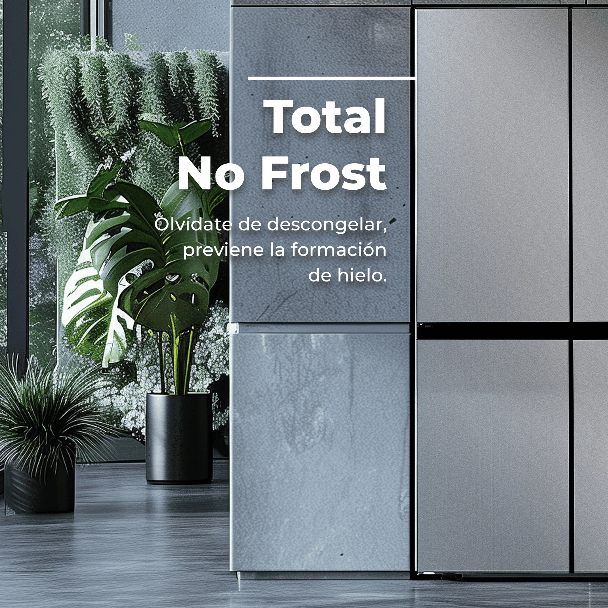 EVVO Frigorífico 4 puertas F100X Aqua, Inverter, Total No Frost, 359l + 201l, Dispensador de agua