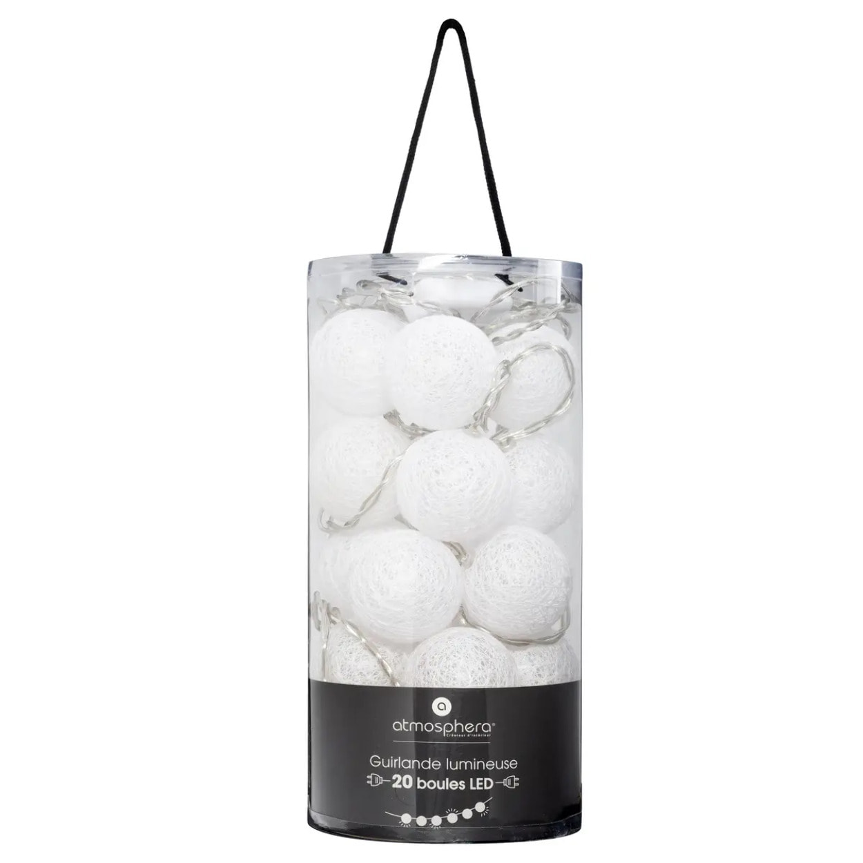 Guirlande LED 20 boules - blanc L435 cm