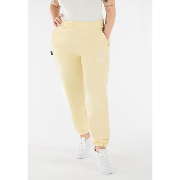 Pantaloni sportivi comfort fit con stampa college e ricamo