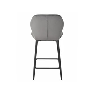 Chaise de bar en velours avec pieds en métal noir - FAUSTINE 2