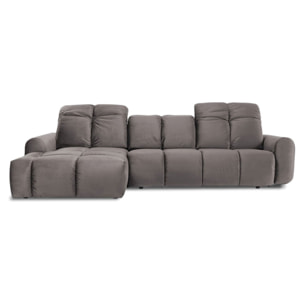 Canapé d'Angle Gauche Velours Anacapri, 3 Places, Repose-têtes Ajustables, Style Contemporain