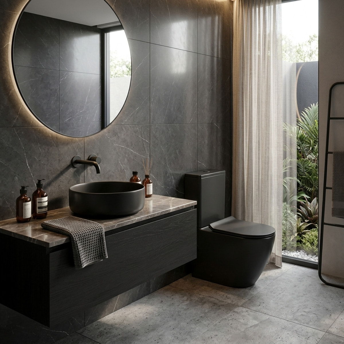 PixL WC à poser sans bride + abattant SoftClose + réservoir de chasse, alimentation par le bas, noir mat (CEPX030RREXVPBKMBI)
