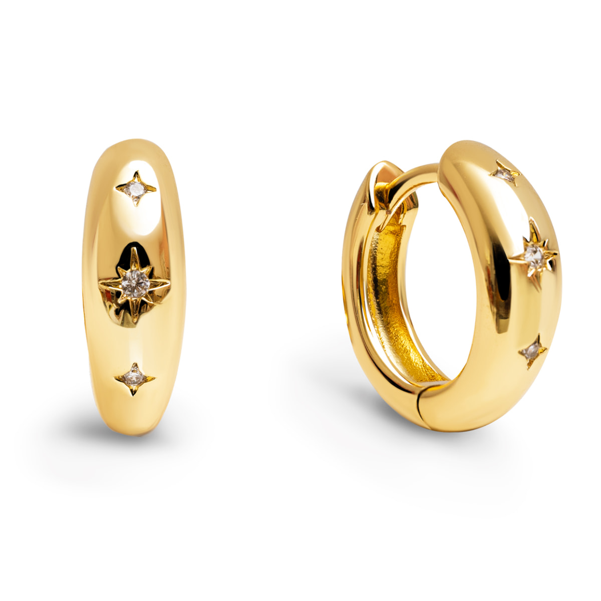 Orecchino Astra S Placcato Oro