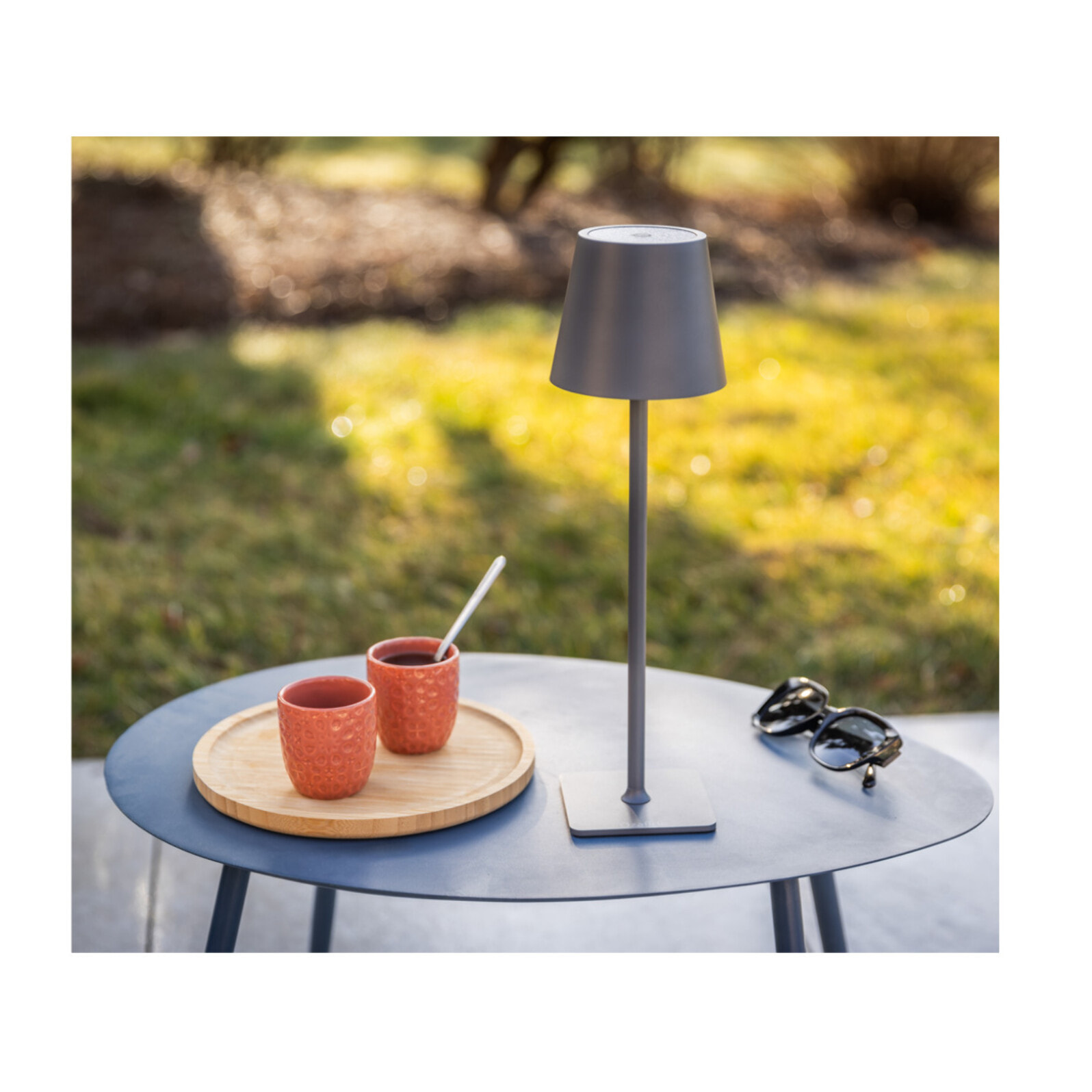 ALIKI - Lampe à poser tactile et rechargeable - Gris anthracite