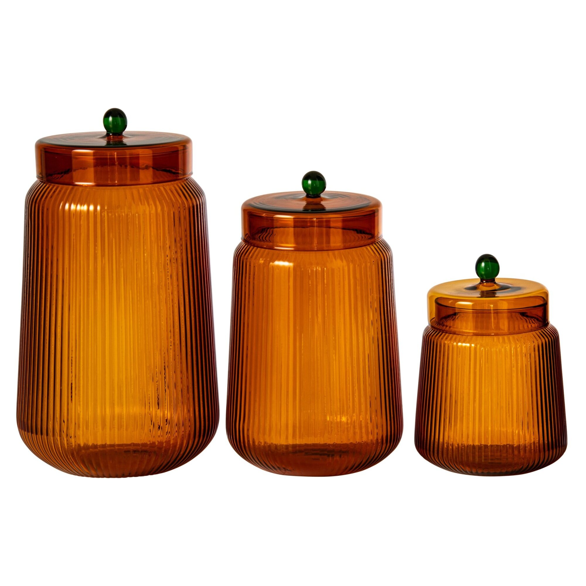 J-Line 3 pots à  provision - verre - orange/jaune chaud
