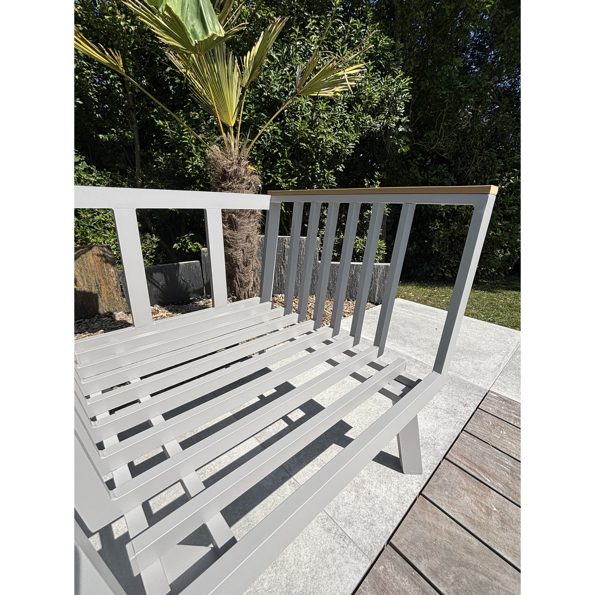 NAPOLI - Salon de jardin 5 places en aluminium