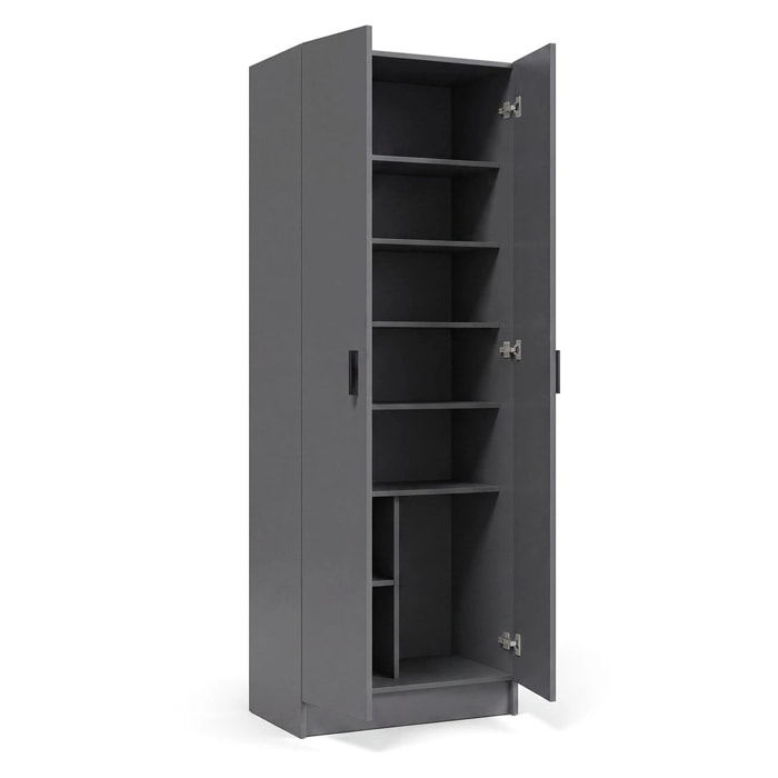 Armario de 2 puertas en gris grafito 60x180 cm Multi Useful Gris Grafito