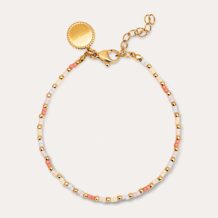 Pulsera Floral Colors Acero Baño Oro