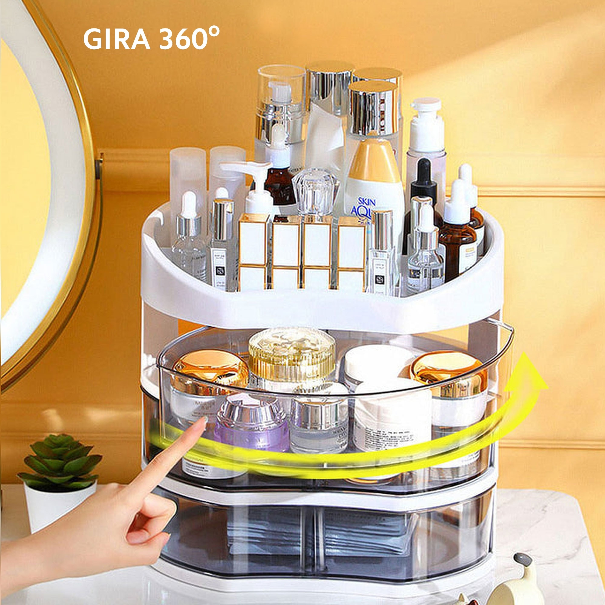 Organizador de maquillaje con cajones giratorios 360º joybos