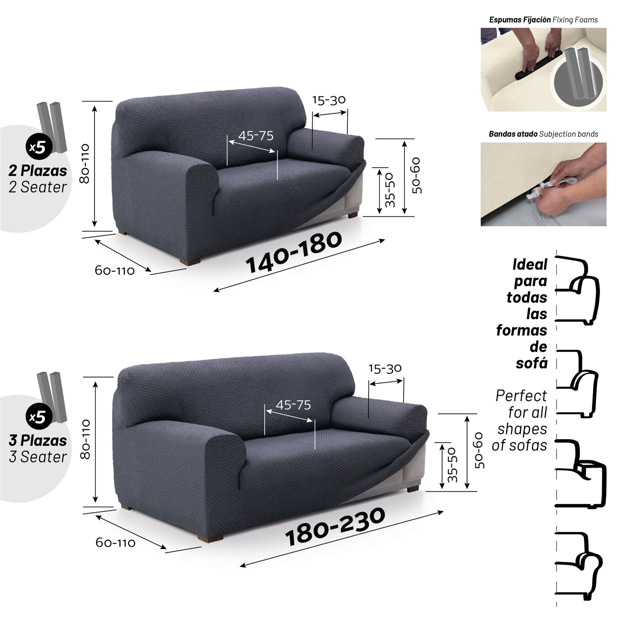 Funda Súper Elástica para SOFÁ modelo CHARLY