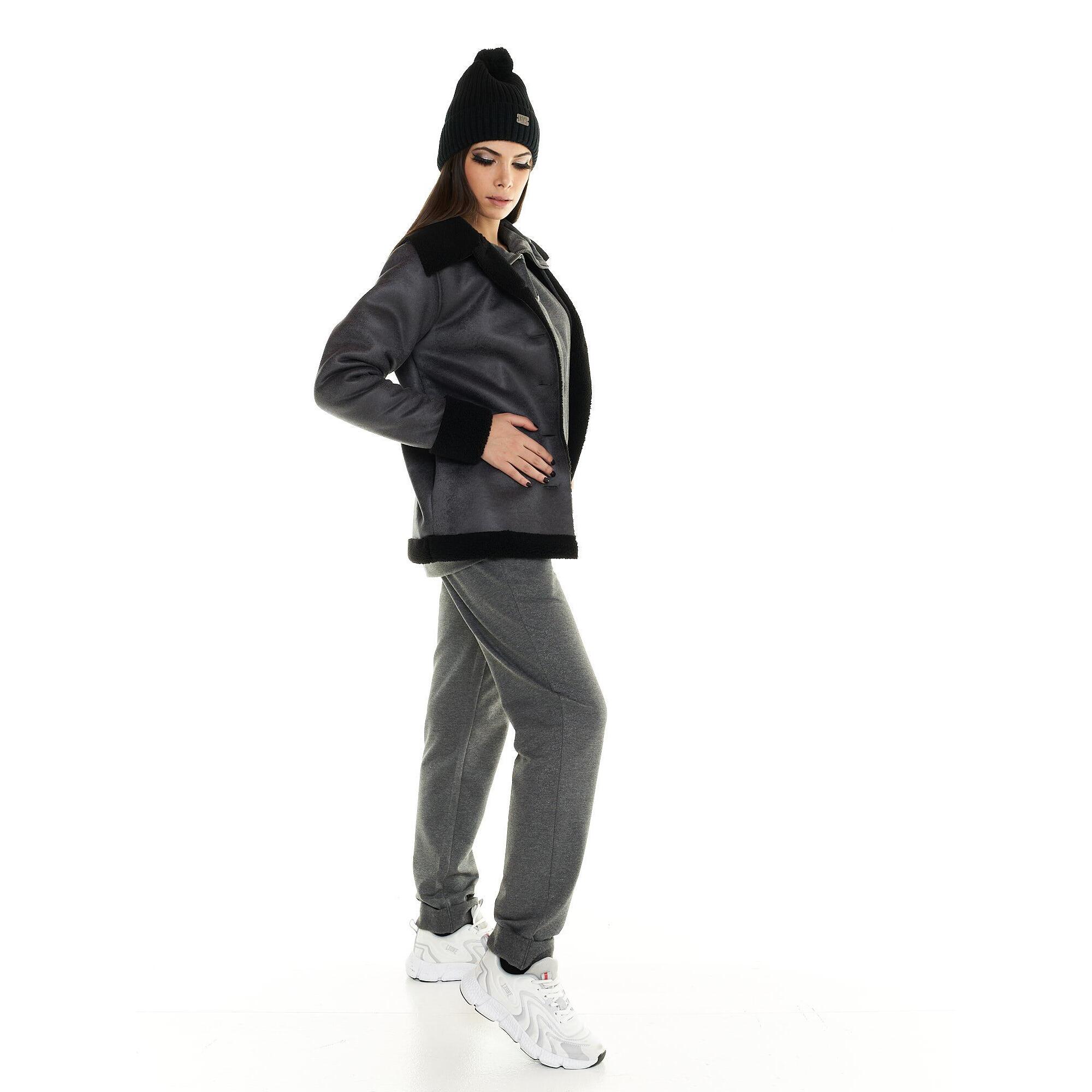 Chaqueta Leone de mujer en sherpa gris