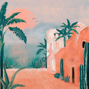 Tableau Affiche illustration ambiance la mamounia Tableau plexiglas