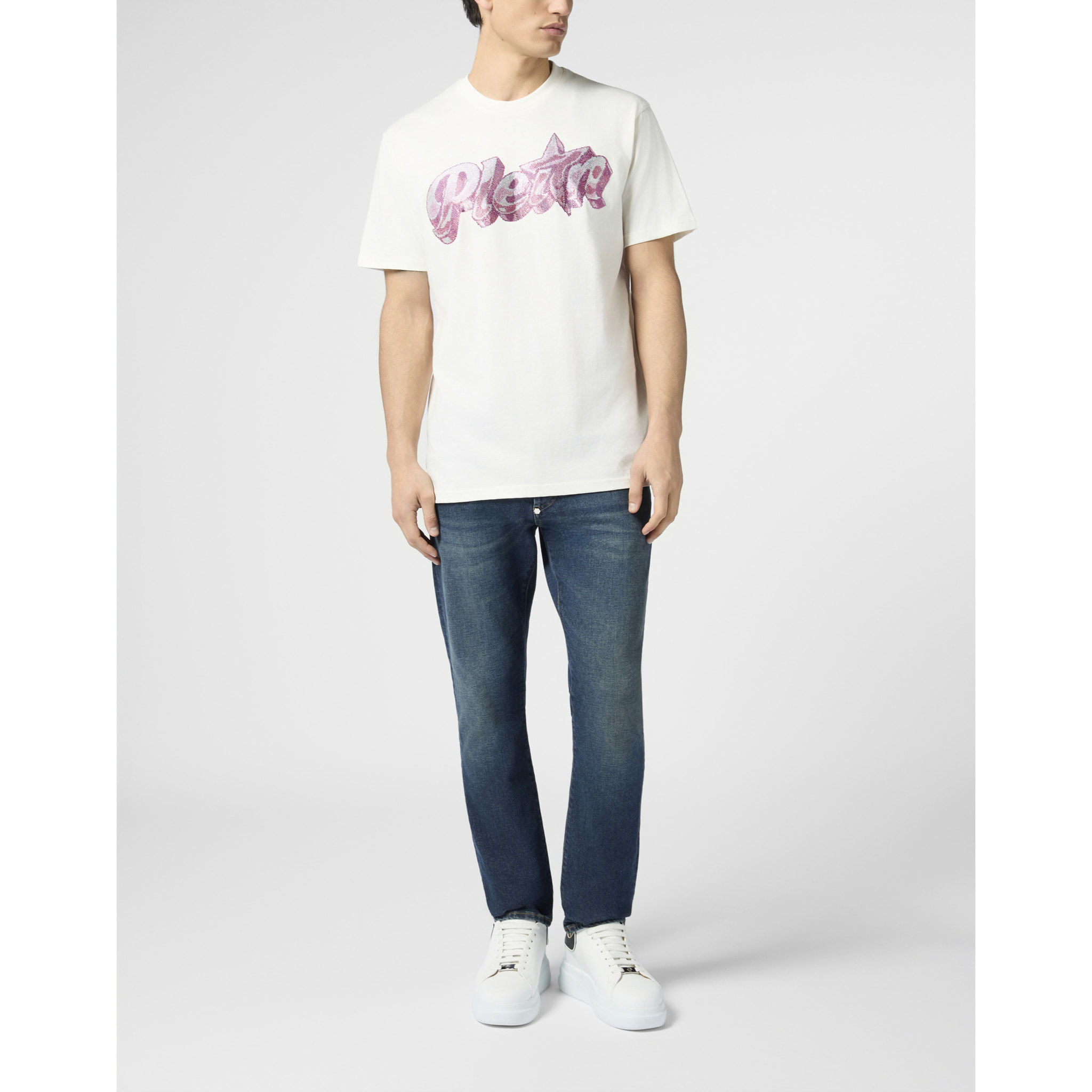 PHILIPP PLEIN Round Neck T-Shirt Gummy Plein Stones