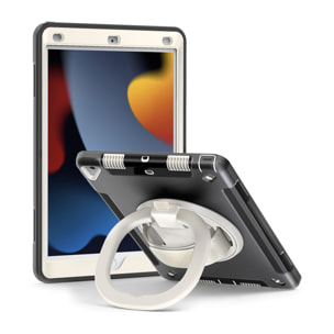 DAM Custodia Rugged Armor per iPad 10,2 pollici. 360°, serie A, seconda generazione. Con maniglia. 18,5x4x26,5cm. Colore nero