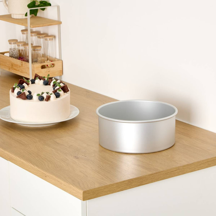 Moule rond bords hauts Essentiels D.23cm gris