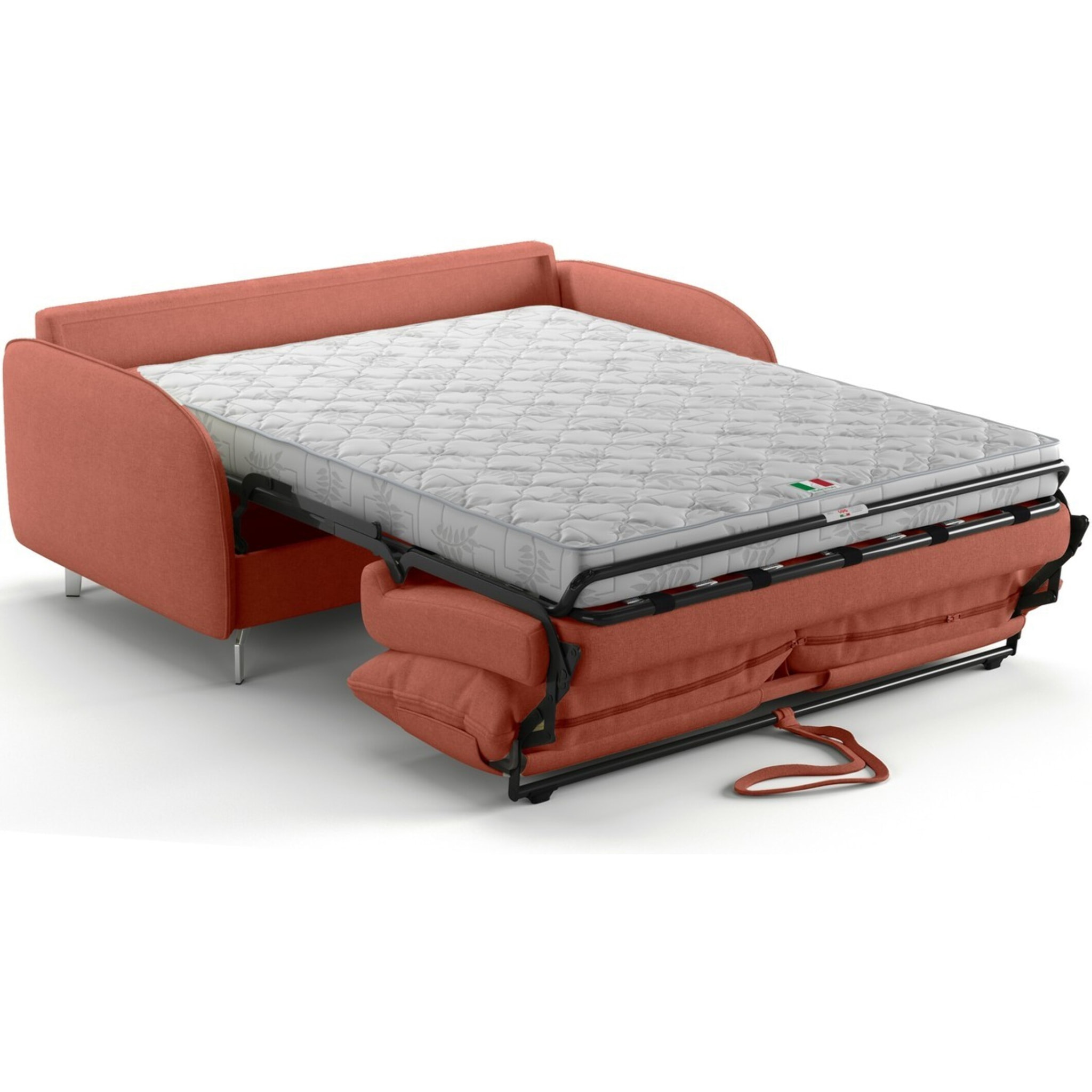 Canapé droit convertible 3 places en tissu chenille - ouverture express - NOVOLI