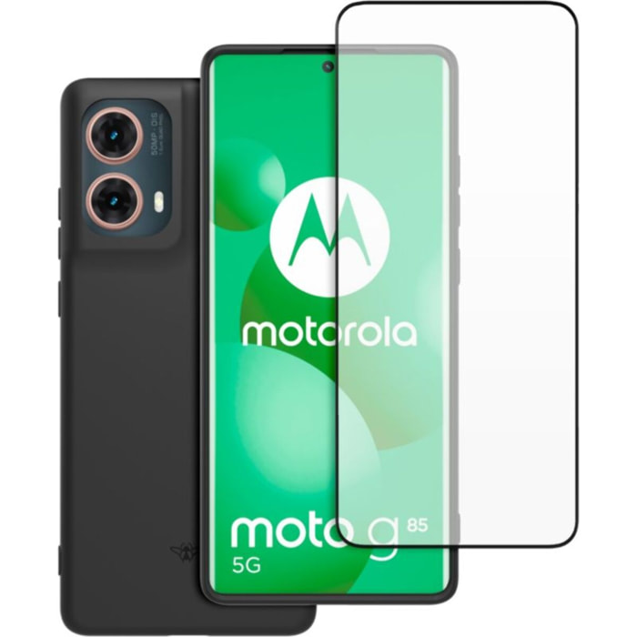 Coque CASR Moto G85 coque noir + verre trempé