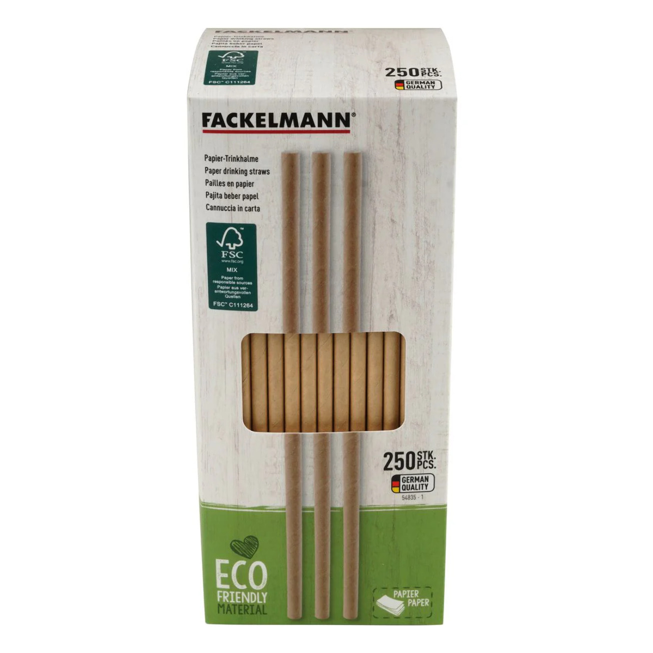 Boite de 250 pailles en papier brun 21 cm Fackelmann Nature