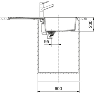 Sirius 2.0 S2D 611-100 Tectonite évier à encastrer 1 bac XL avec égouttoir Blanc