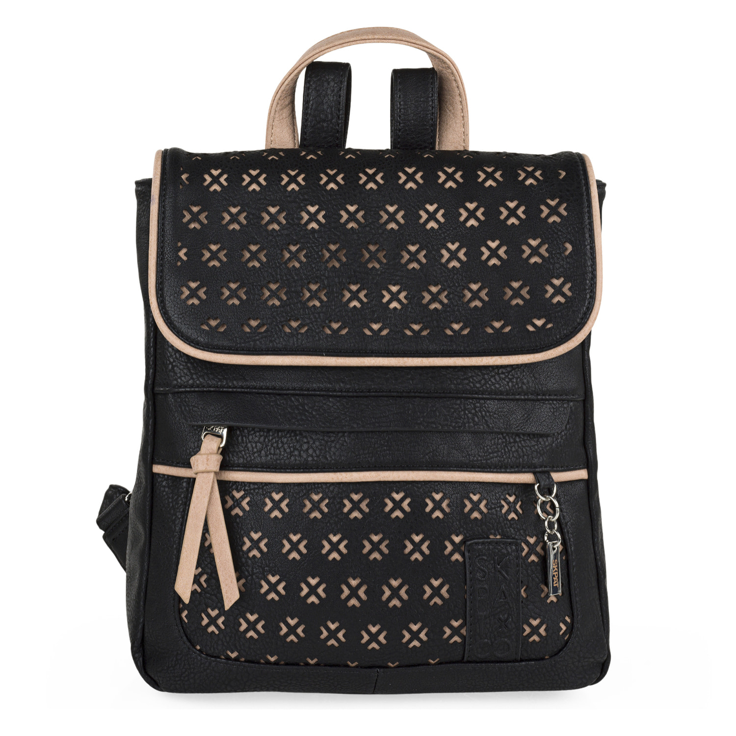 Bolso Mochila Mujer Skpat Crosses Negro-Taupe